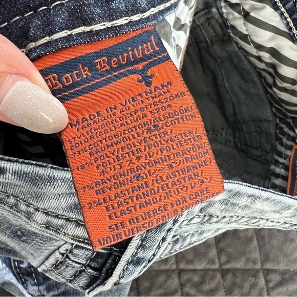 Rock Revival Jeans Women 24 Alivia Skinny Jean Embroidered Pocket B27 - Picture 7 of 10